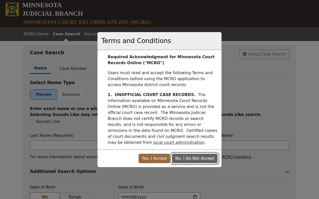Crow Wing County released inmate criminal court record search